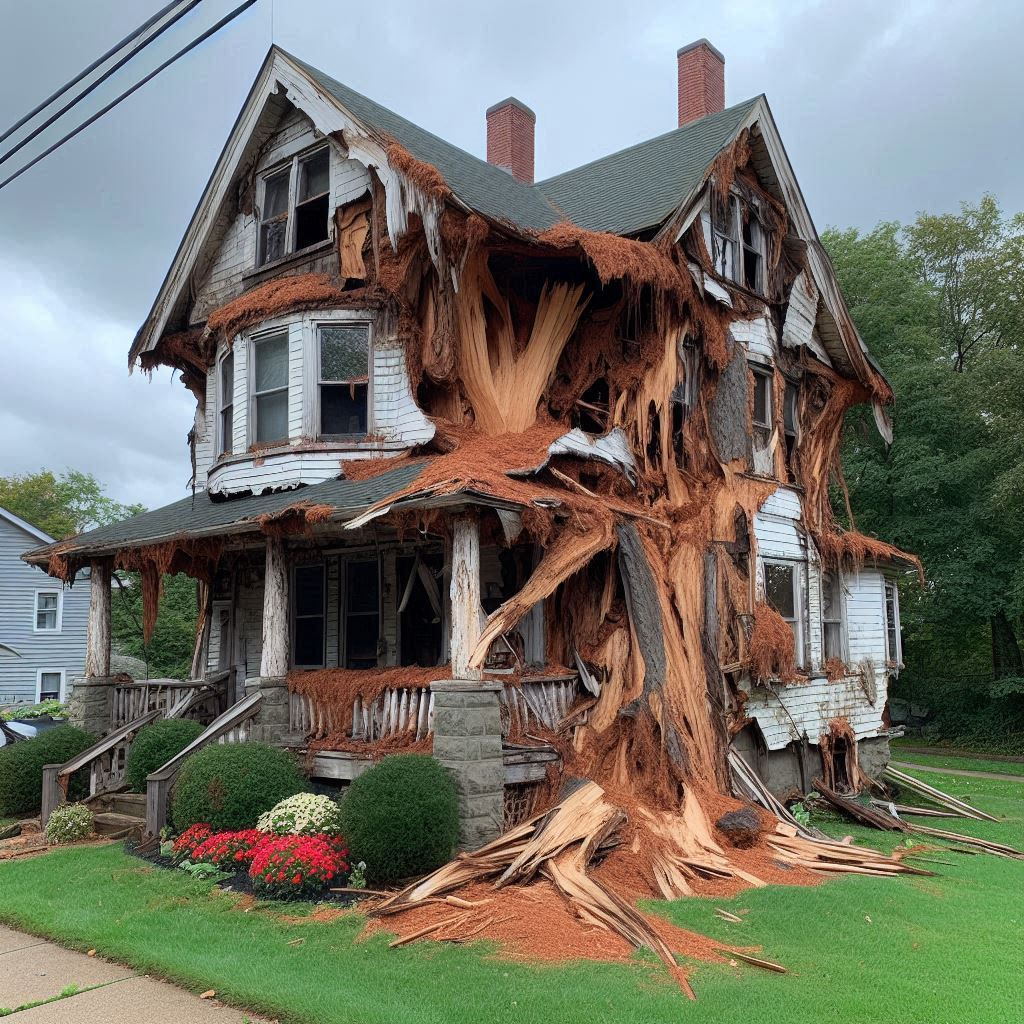 Signs Your Reading Home Needs a Tree Inspection Damaged tree on an Reading home showing signs of disease and decay